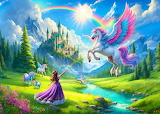Desenhos de Princess of Unicorn Kingdom Jigsaw Puzzle para colorir