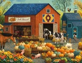 Desenhos de Pumpkin Farm Market Jigsaw Puzzle para colorir