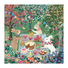 Desenhos de Rabbits Enjoying A Tea Party Jigsaw Puzzle para colorir