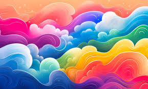 Desenhos de Rainbow Waves Jigsaw Puzzle para colorir