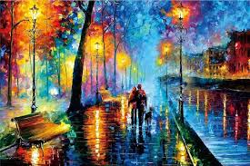 Desenhos de Rainy Night Walk Jigsaw Puzzle para colorir