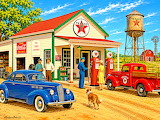 Desenhos de Retro Fuel Stop Jigsaw Puzzle para colorir