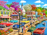 Desenhos de Retro waterfront Jigsaw Puzzle para colorir