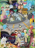 Desenhos de Rick and Morty Cast Jigsaw Puzzle para colorir