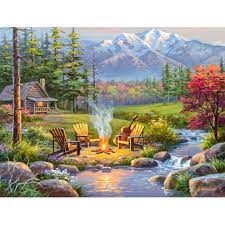 Riverside Livingroom Painting Jigsaw Puzzle