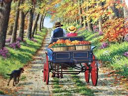 Desenhos de Road in Autumn Forest Jigsaw Puzzle para colorir