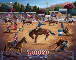 Desenhos de Rodeo at Sleepy Creek Jigsaw Puzzle para colorir