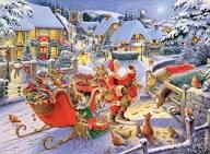 Desenhos de Santa’s Christmas Supper Jigsaw Puzzle para colorir