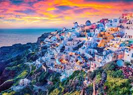 Santorini Island Scene Jigsaw Puzzle