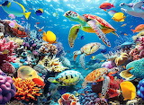 Desenhos de Sea Coral Turtle Jigsaw Puzzle para colorir