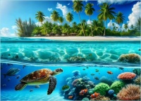 Desenhos de Sea Turtle Jigsaw Puzzle para colorir