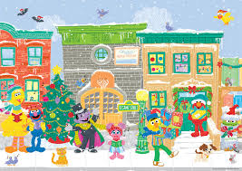 Desenhos de Sesame Street Christmas Jigsaw Puzzle para colorir