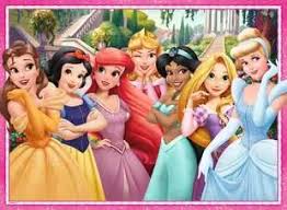 Desenhos de Seven Disney Princess Jigsaw Puzzle para colorir
