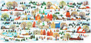 Small Town Snow Jigsaw Puzzle