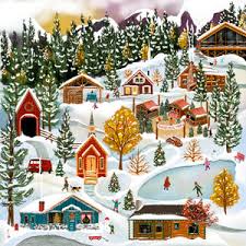Desenhos de Snow Top Village Jigsaw Puzzle para colorir