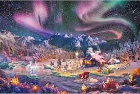 Desenhos de Snowy Christmas Wonderland Jigsaw Puzzle para colorir