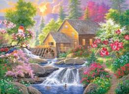 Songbirds At Summertime Mill Jigsaw Puzzle
