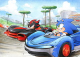 Desenhos de Sonic Racing Jigsaw Puzzle para colorir