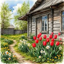 Desenhos de Spring at the Cabin Jigsaw Puzzle para colorir