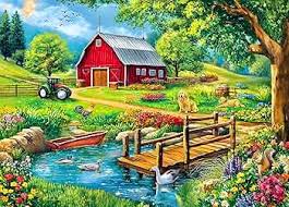 Desenhos de Spring Farm Jigsaw Puzzle para colorir