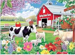 Desenhos de Spring Green Farm Jigsaw Puzzle para colorir