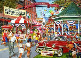 Desenhos de Springfield Hometown Celebration Jigsaw Puzzle para colorir