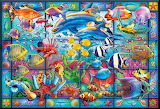 Desenhos de Stained Glass Aquarium Jigsaw Puzzle para colorir