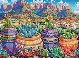 Desenhos de Succulent Sunset Jigsaw Puzzle para colorir