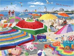 Desenhos de Summer Beach Umbrella Jigsaw Puzzle para colorir