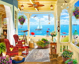Desenhos de Summer Ocean Beach House Jigsaw Puzzle para colorir