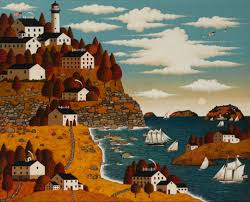 Desenhos de Sunday Sailors – Charles Wysocki Puzzles Jigsaw para colorir
