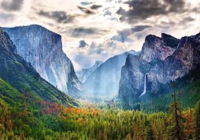 Sunlight breaking Yosemite National Park Jigsaw Puzzle