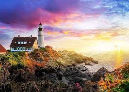 Sunrise at The Portland Lighthouse Jigsaw Puzzle