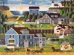 Desenhos de Sunset Bay – Charles Wysocki Puzzles Jigsaw para colorir