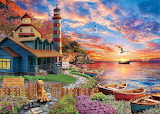Sunset Lighthouse Jigsaw Puzzle