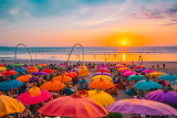 Sunset seen from the beach in Bali Jigsaw Puzzle
