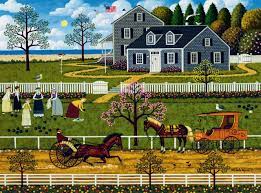 Desenhos de The Bocce Ladies of Martha’s Vineyard – Charles Wysocki Puzzles para colorir