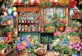 The Flower Shop Art Jigsaw Puzzle