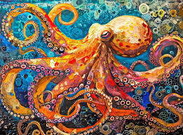 Desenhos de The Great Blue Octopus Enigma Jigsaw Puzzle para colorir