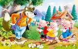 Desenhos de Three Little Pigs Jigsaw Puzzle para colorir