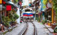 Desenhos de Train Street, Hanoi, Vietnam Jigsaw Puzzle para colorir