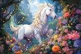 Unicorn in a mystic forest Jigsaw Puzzle