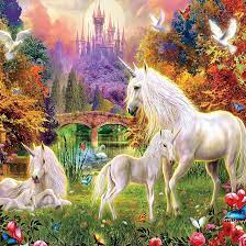 Desenhos de Unicorns Glitter – Castle Unicorns Jigsaw Puzzle para colorir