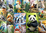 Desenhos de Vibrant Wildlife and Nature Scene Jigsaw Puzzle para colorir