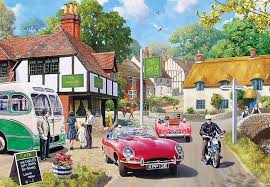 Village Vintage Auto Jigsaw Puzzle