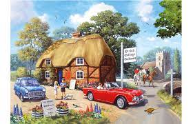 Desenhos de Vintage A Stop for Tea Jigsaw Puzzle para colorir