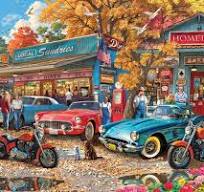 Desenhos de Vintage Country Cafe Jigsaw Puzzle para colorir