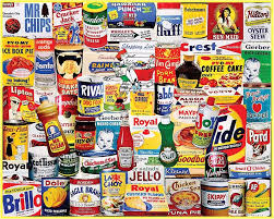 Vintage Grocery Labels Collage Jigsaw Puzzle