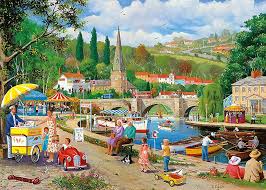 Vintage Life: Riverside Walk Jigsaw Puzzle