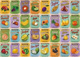 Vintage Tropical Fruits Jigsaw Puzzle